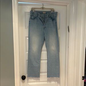MOTHER Light Wash Cropped Jeans